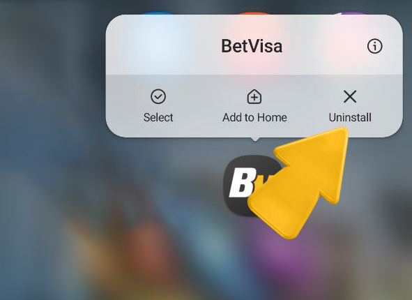 betvisa bd com app how to uninstall the betvisa app step 2